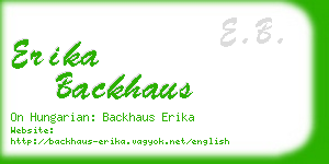 erika backhaus business card